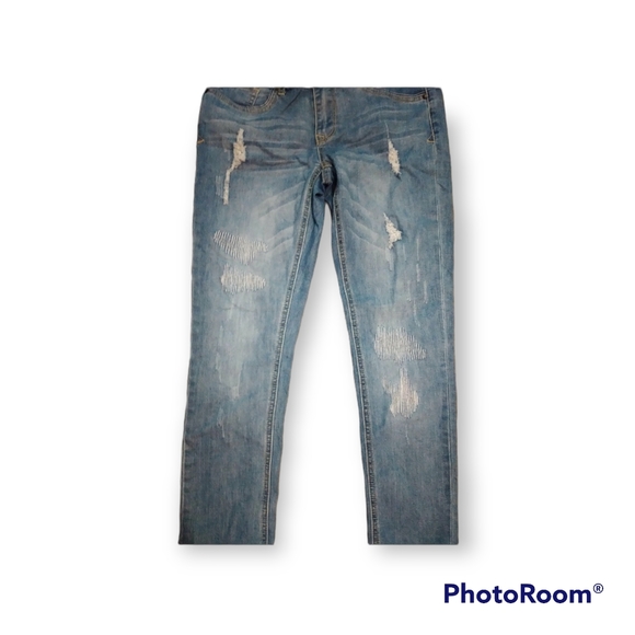 Blue Faith Ripped Skinny Jeans sz 3-4 - Picture 3 of 5